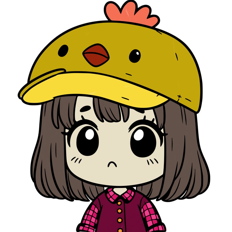 cute girl with chicken hat