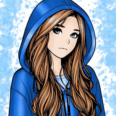 realistic girl with hoodie