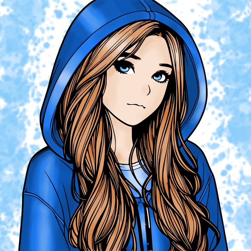 realistic girl with hoodie