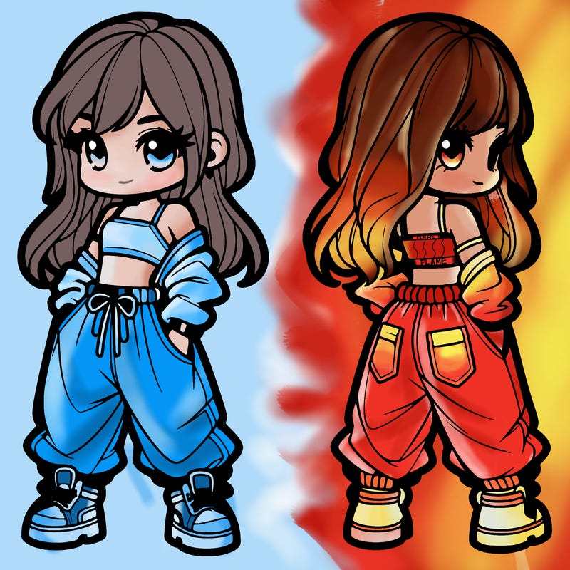 girl in crop top and baggy pants