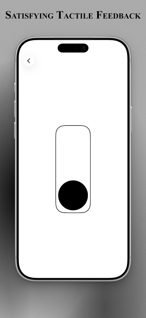 SenseSoothe - SenseSoothe app interface showing a minimalist vertical slider for tactile feedback