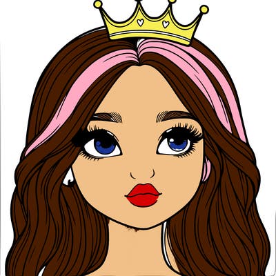 a realistic girl with a crown on