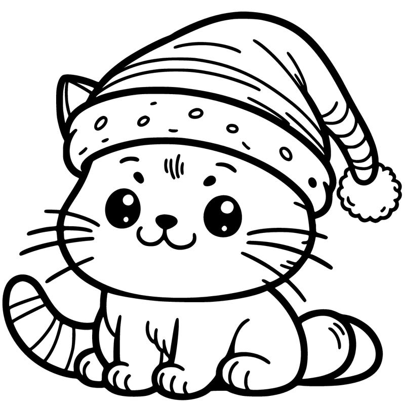 cute cat wearing a santa hat