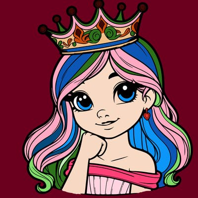 a realistic princess with a realistic crown
