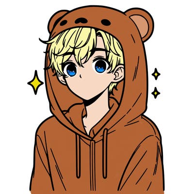 a 17 year old boy in a cute animal hoodie