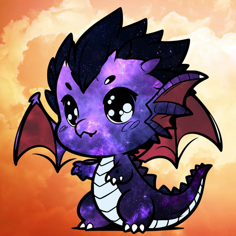 a chibi style dragon
