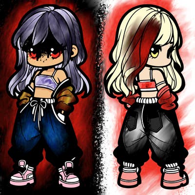 girl in crop top and baggy pants