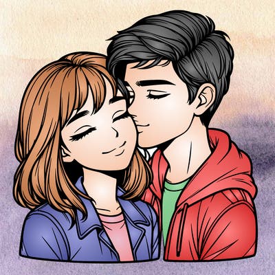 realistic girl and boy  love
