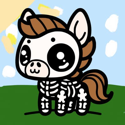 skeleton horse cute