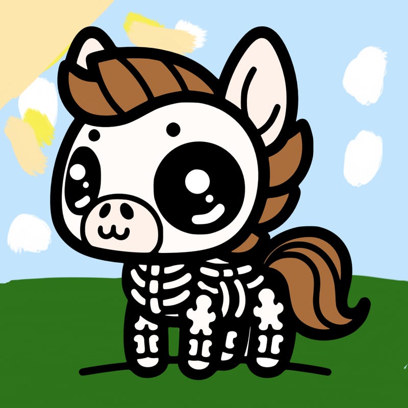 skeleton horse cute