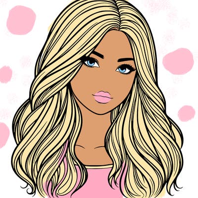 a realistic girl with long hair