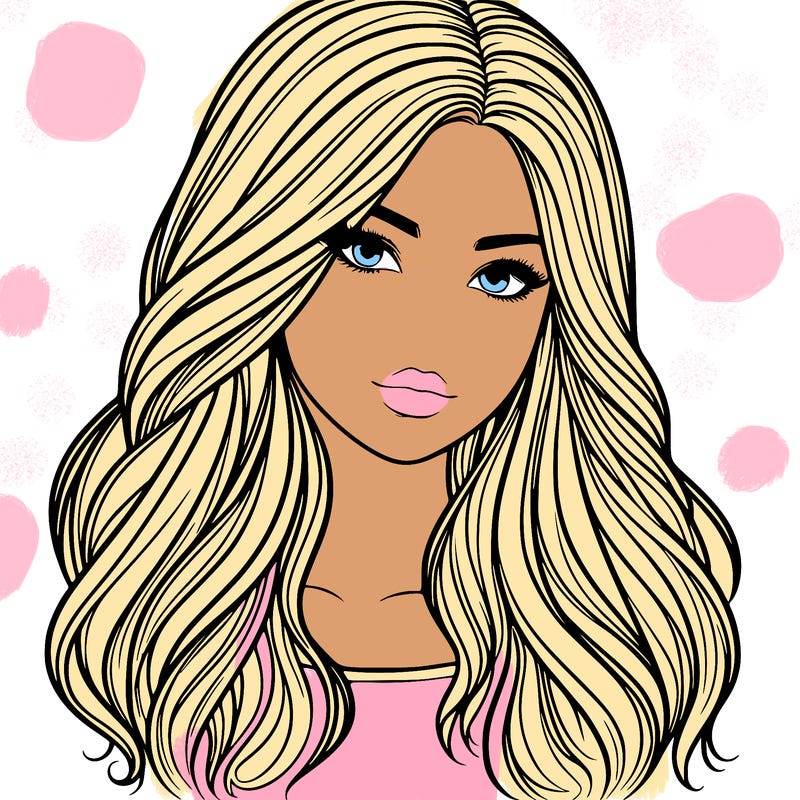 a realistic girl with long hair