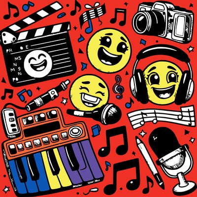 🥳🤩🎹🎬🎤🎼🎧