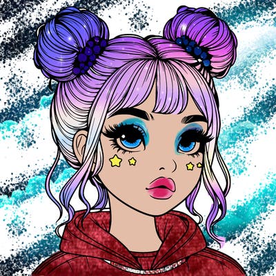 realistic girl with space buns