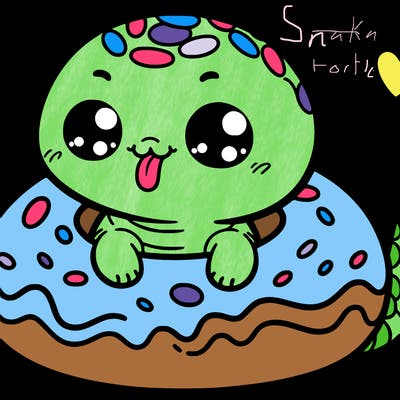 a cute, fluffy snake with its tongue out in a doughnut