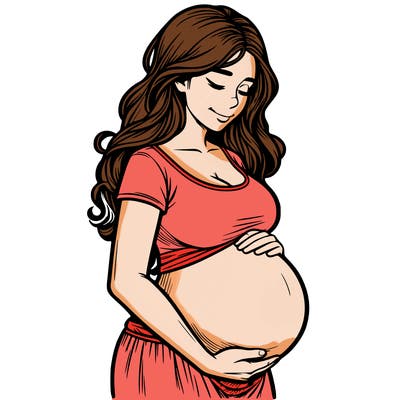 woman heavily pregnant realistic