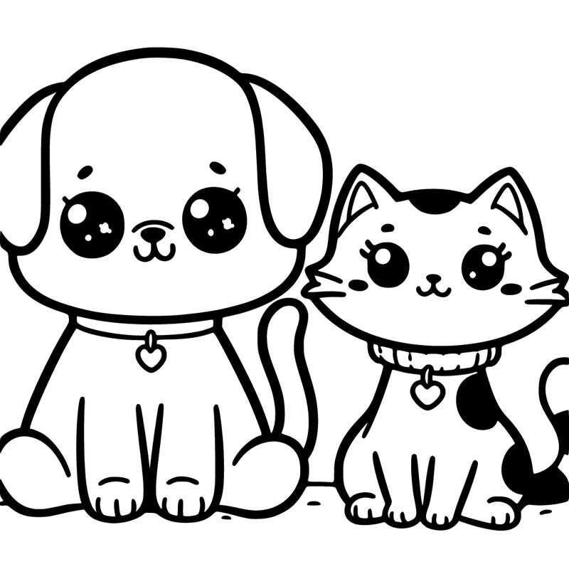 easy cute cat and dog