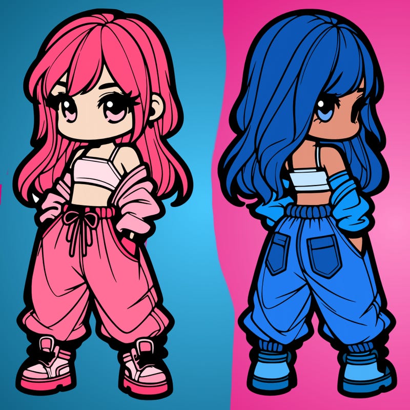 girl in crop top and baggy pants