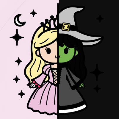split princess and witch