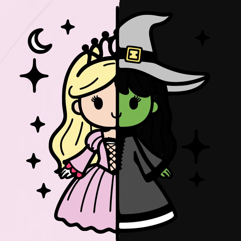 split princess and witch