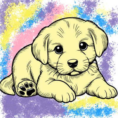 a cute realistic puppy