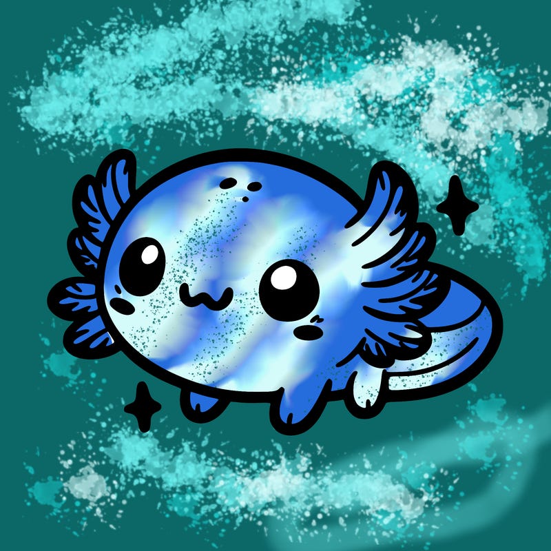 cute easy baby axolotl