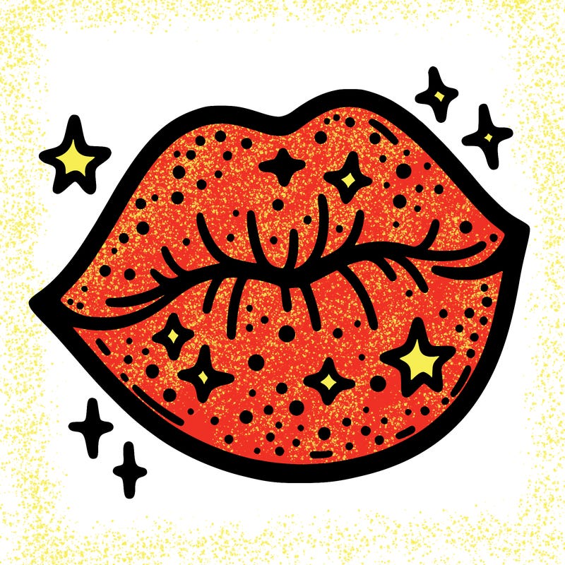 glittery lip