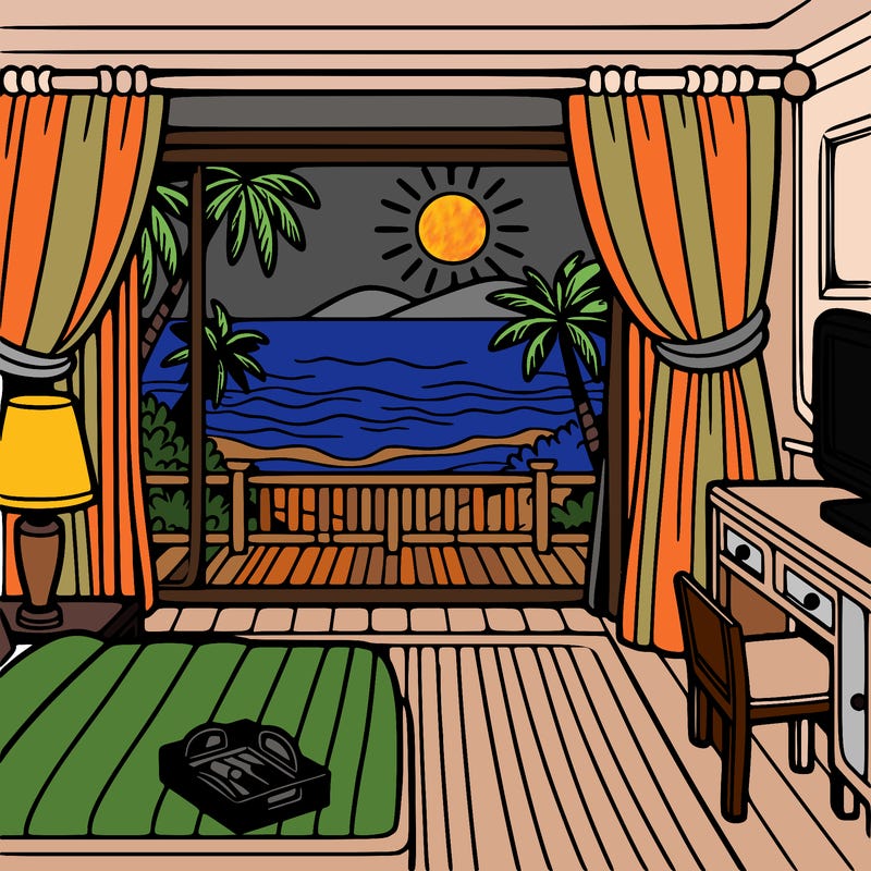 hotel room view of the beach