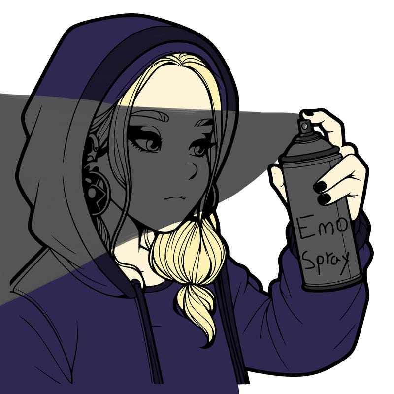 a realistic girl, spray painting