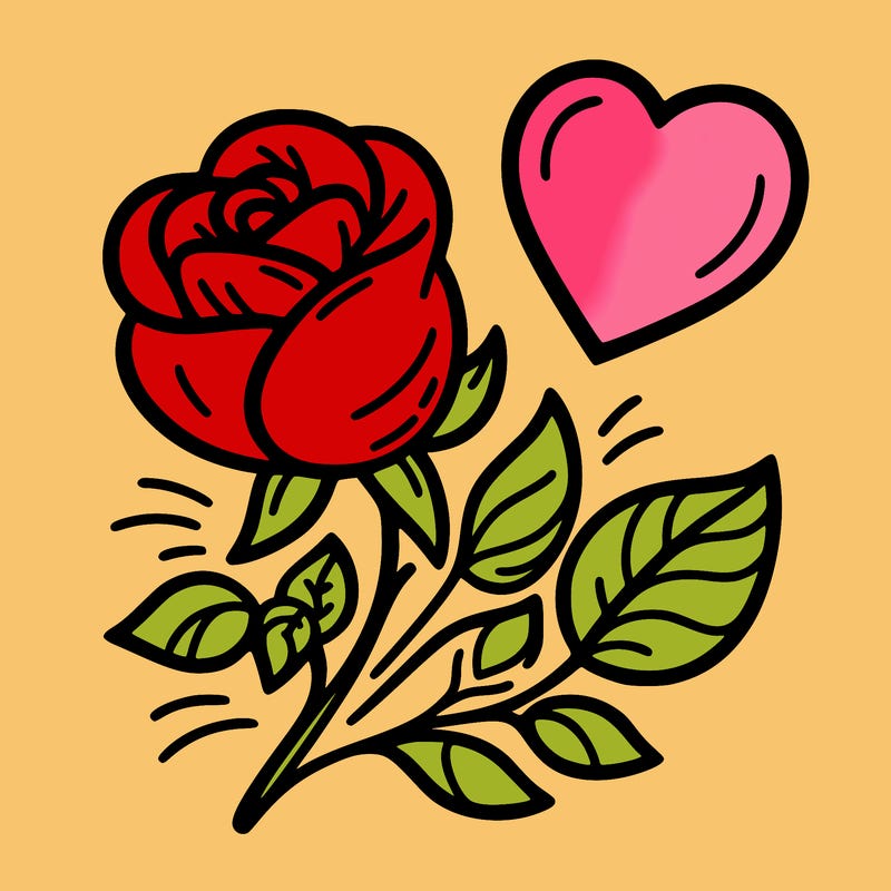 rose and heart