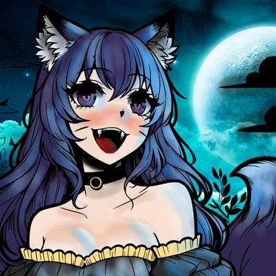 manga fox woman with fangs