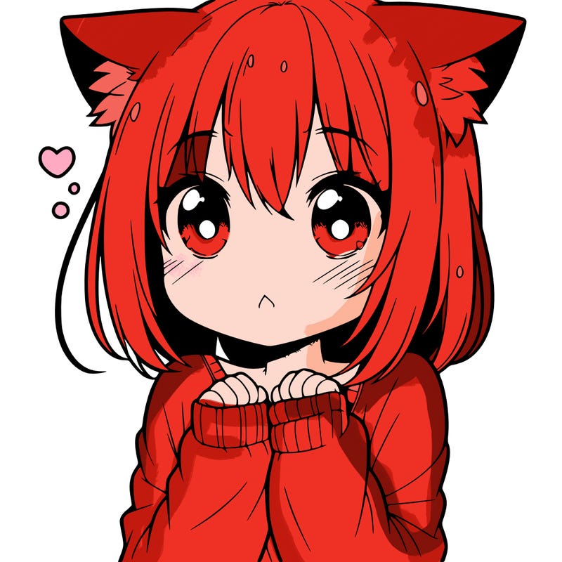 shy anime catgirl
