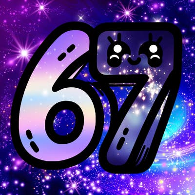 the numbers 67