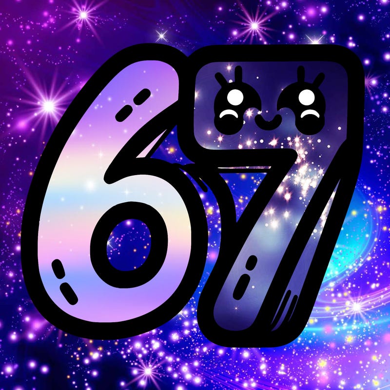 the numbers 67