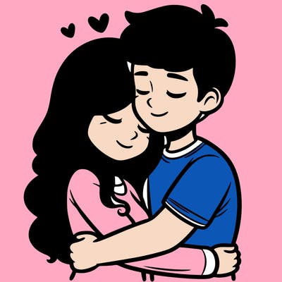 boyfriend and girlfriend hugging