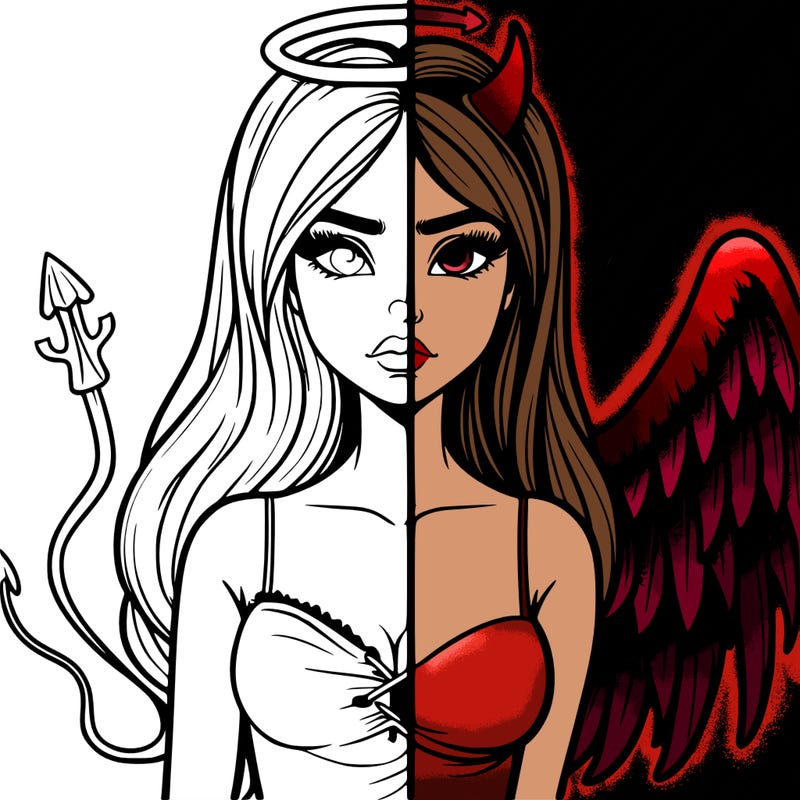 devil vs angel realistic girl