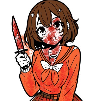 anime girl with a knife