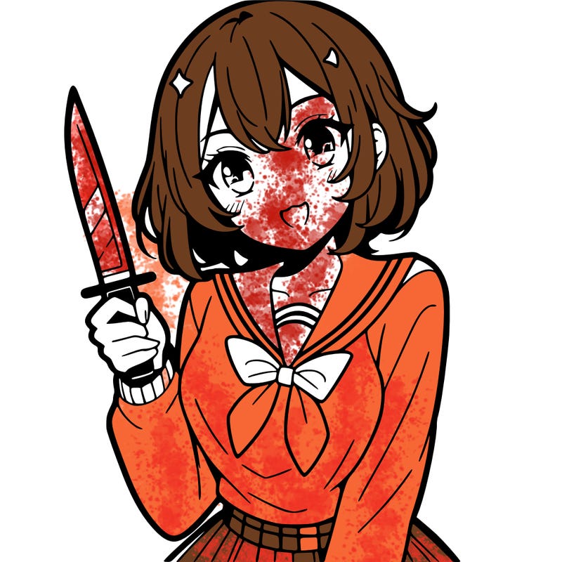 anime girl with a knife