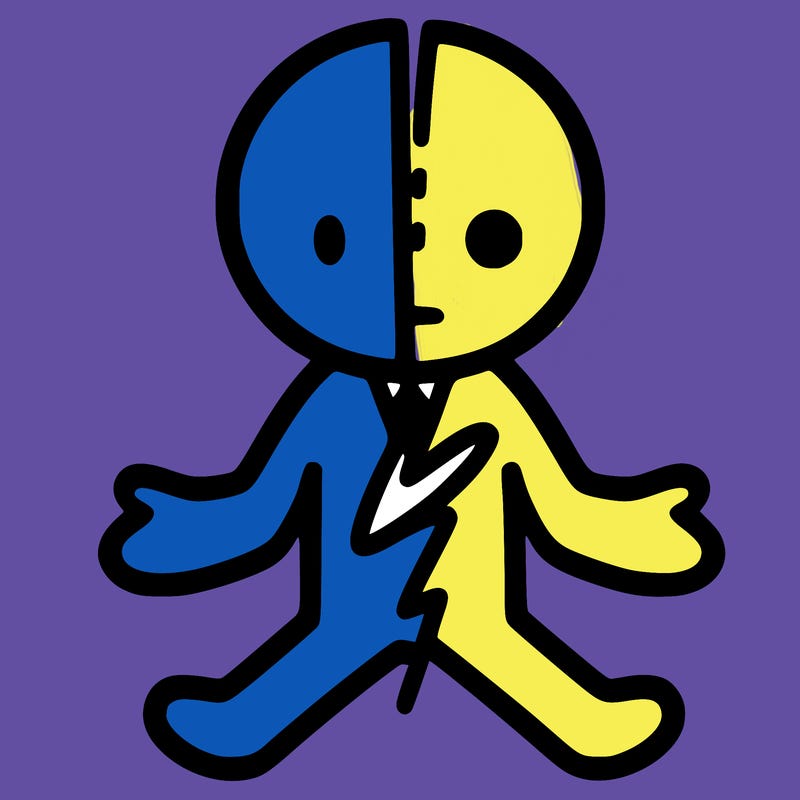 a person with a split