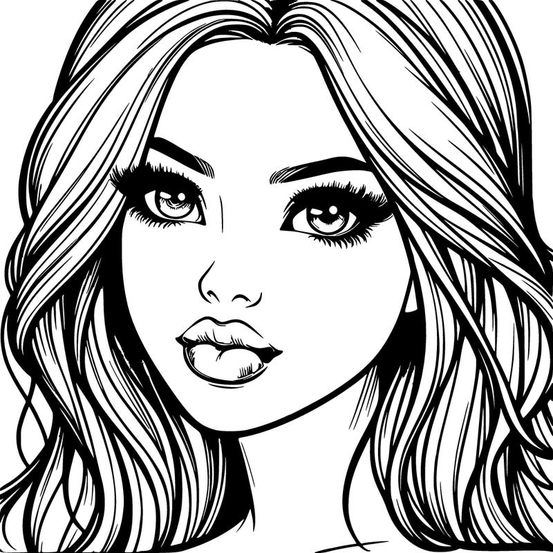 realistic pretty girl with lips