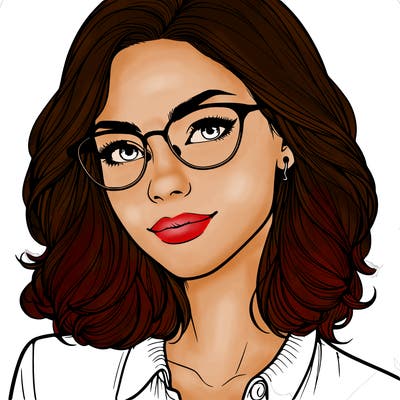 realistic woman with glasses