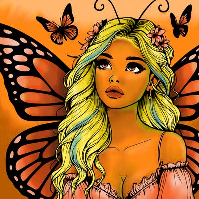 butterfly fairy realistic girl