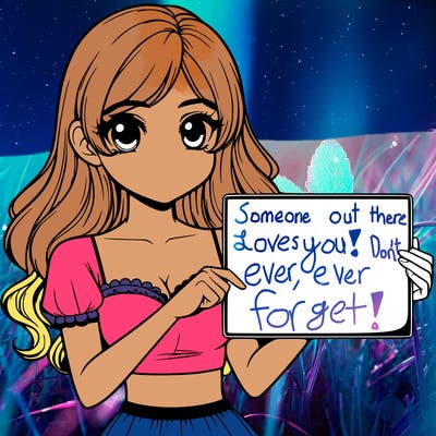 realistic pretty girl holding blank sign