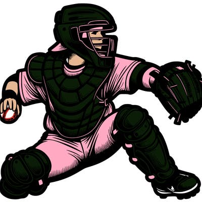 softballl catcher realistic