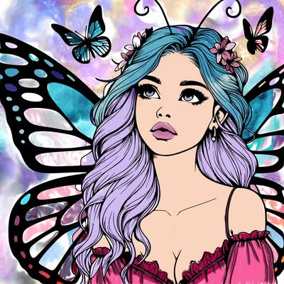 butterfly fairy realistic girl