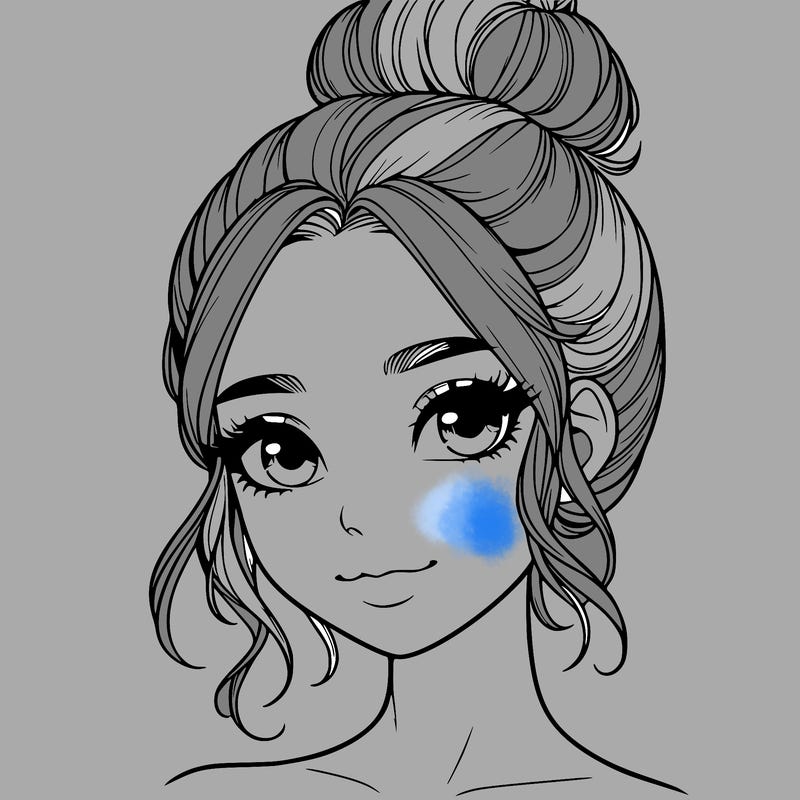 realistic pretty girl with hair in bun