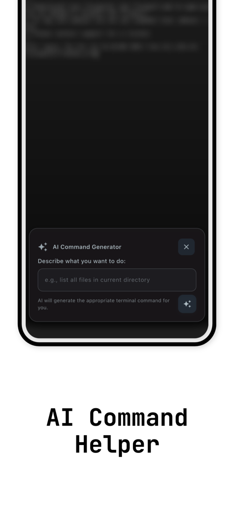 Termux Pro - - AI command generator interface in the Termux Pro terminal emulator app for iOS