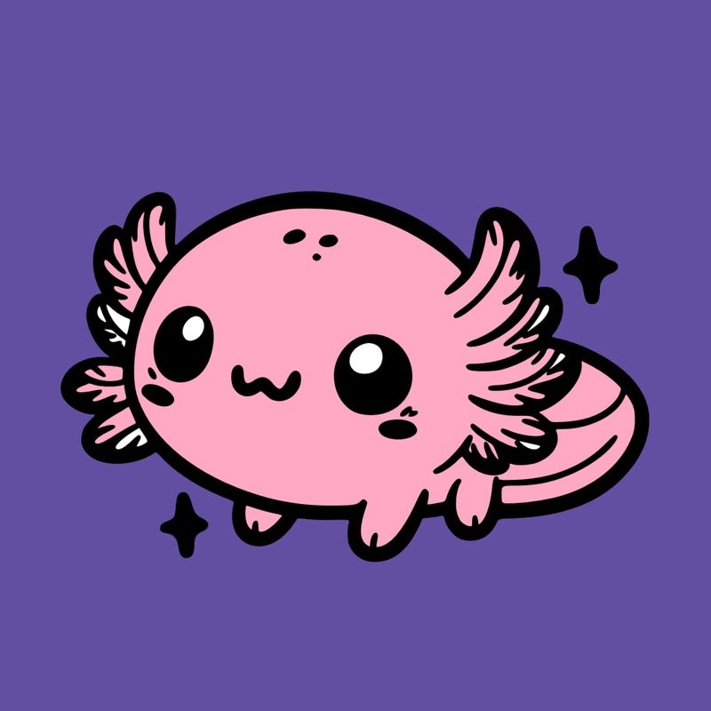 cute easy baby axolotl