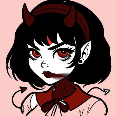 devil girl realistic