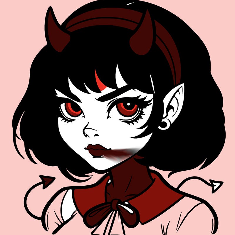 devil girl realistic